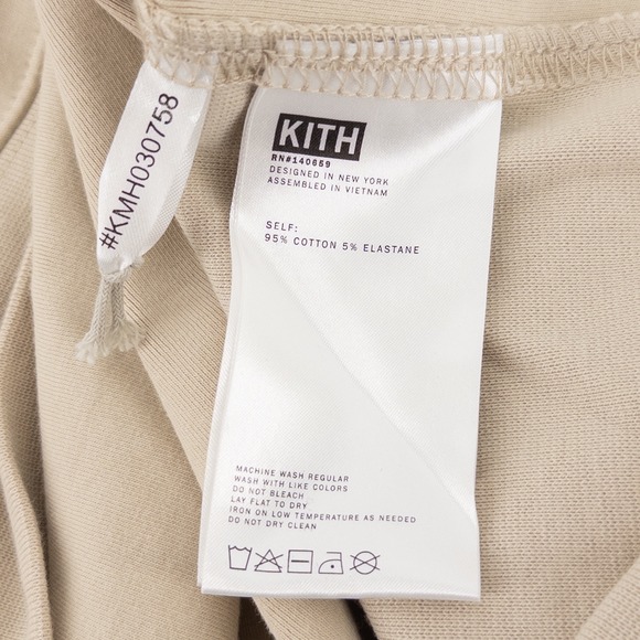 Kith Mens XL Crystal Wash Interlock Vintage Crewneck Ivory Script Logo Chest - Picture 7 of 8